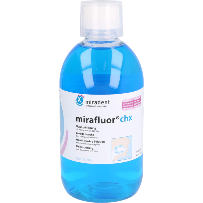 Miradent Mirafluor CHX Liquid 0,06 % zur Unterstützung der täglichen Mundpflege, 500 ml Lösung