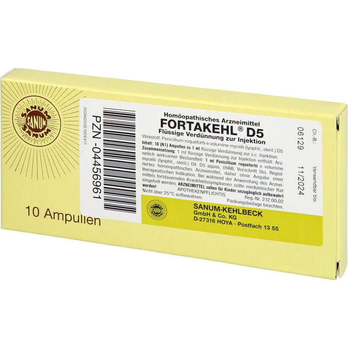 SANUM-KEHLBECK Fortakehl D5 flüssige Verdünnung, 10 pc Ampoules