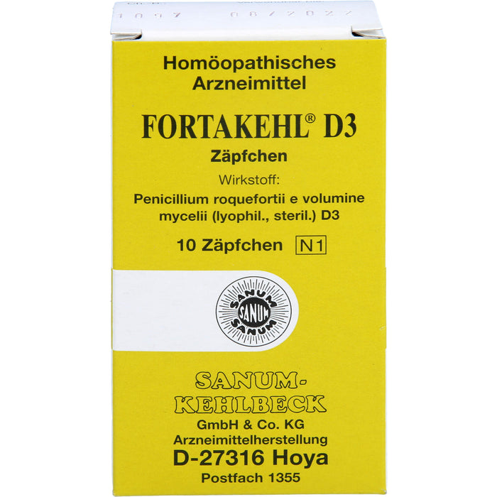 SANUM-KEHLBECK Fortakehl D3 Zäpfchen, 10 St. Zäpfchen
