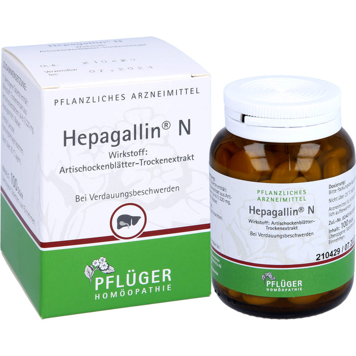 Pflüger Hepagallin N Dragees bei Verdauungsbeschwerden, 100 pc Tablettes