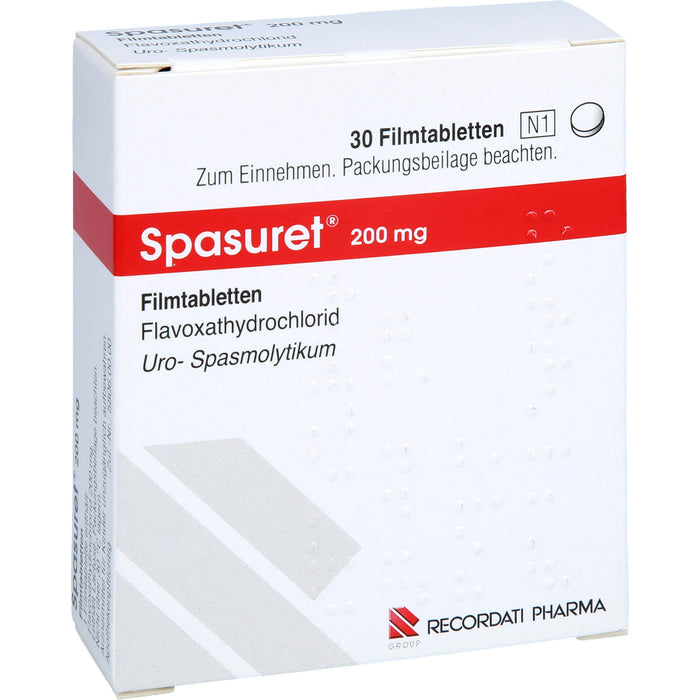 Spasuret 200 mg Filmtabletten zur Behandlung von häufigem Wasserlassen, 30 pc Tablettes