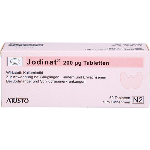 Jodinat 200 µg Tabletten bei Jodmangel und Schilddrüsenerkrankungen, 50 St. Tabletten