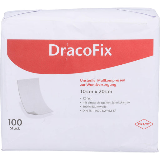 DracoFix unsterile Mullkompressen 10 x 20 cm 12fach, 100 St. Kompressen
