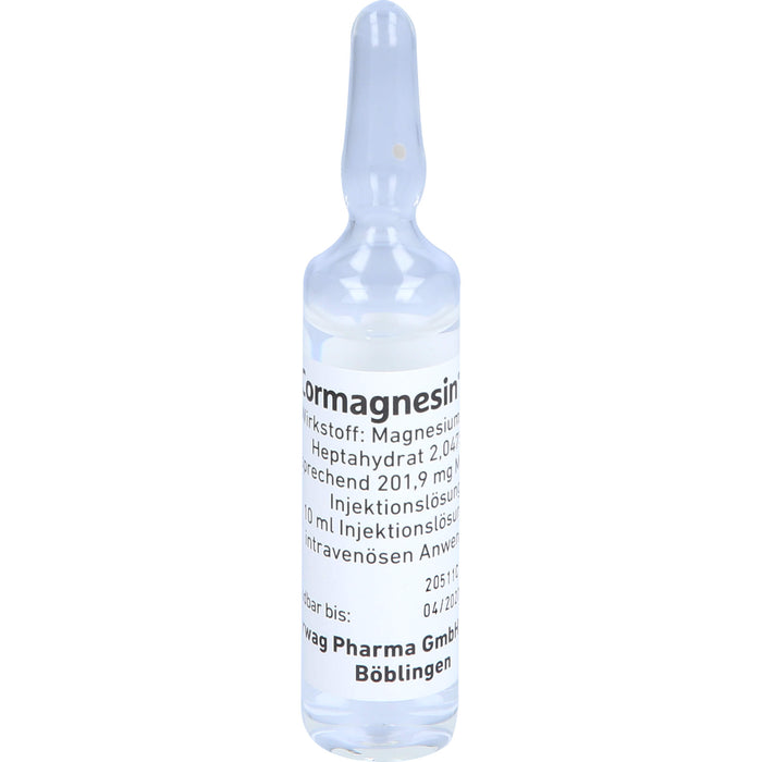 Wörwag Cormagnesin 200 Injektionslösung zur Therapie eines Magnesiummangels, 10 St. Ampullen