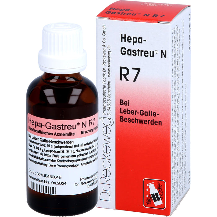 Hepa-Gastreu N R7 Tropfen  bei Leber-Galle-Beschwerden, 50 ml Lösung