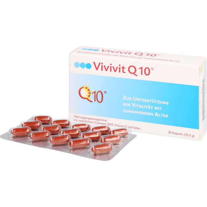 VIVIVIT Q10 Kapseln zur Unterstützung der Vitalität mit zunehmendem Alter, 30 St. Kapseln