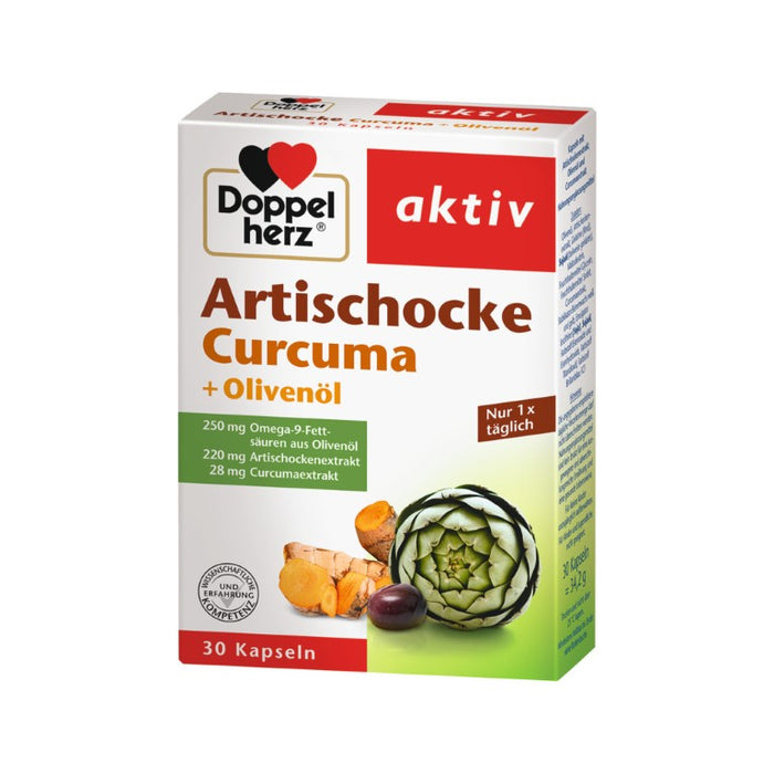 Doppelherz aktiv Artischocke, Curcuma + Olivenöl Kapseln, 30 pcs. Capsules