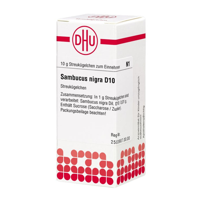 Sambucus nigra D10 DHU Globuli, 10 g Globules