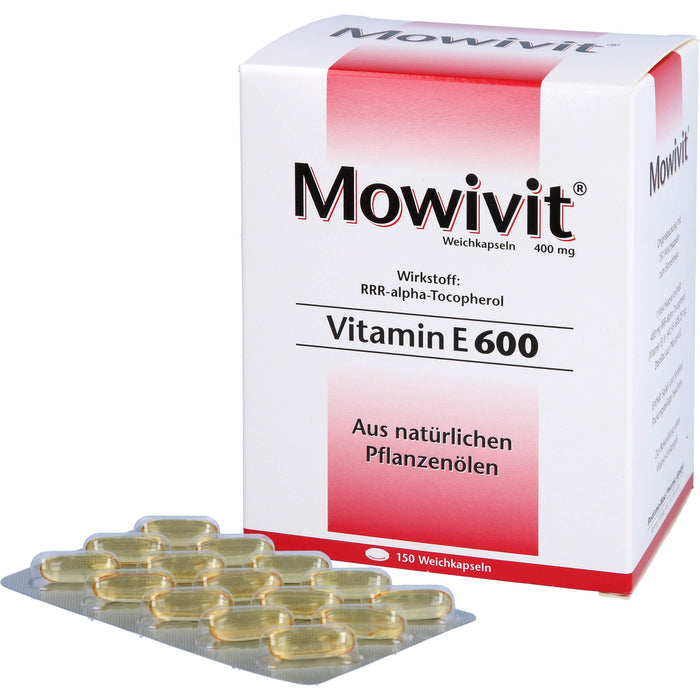 Mowivit Vitamin E 600 Weichkapsel zum Ausgleich eines Vitamin-E-Mangels, 150 pcs. Capsules