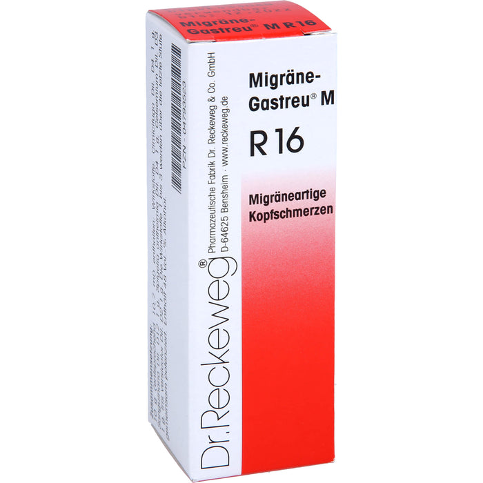 Migräne-Gastreu M R16 Mischung bei migräneartigen Kopfschmerzen, 22 ml Solution