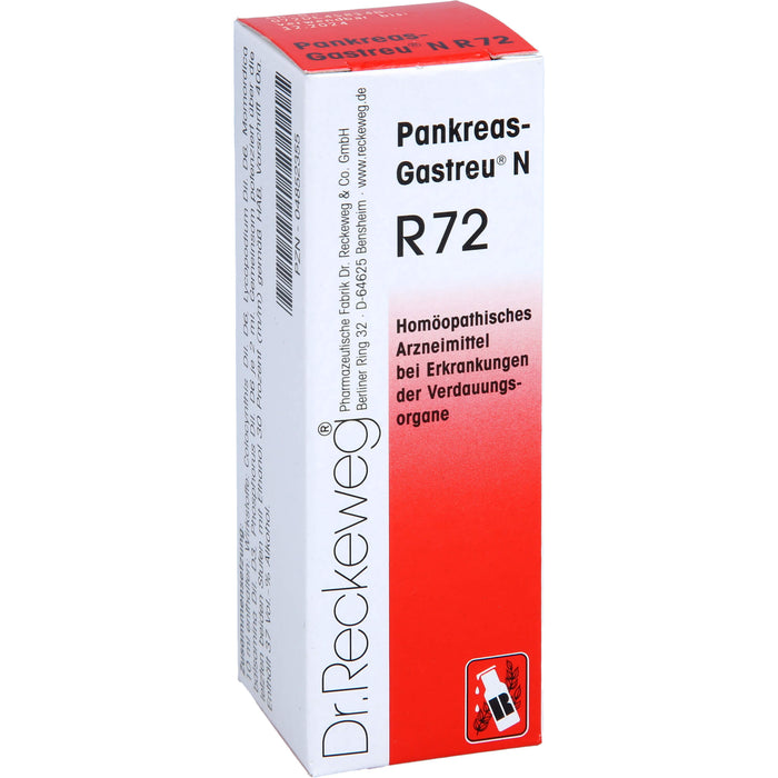 Dr. Reckeweg Pankreas-Gastreu N R72 Mischung bei Erkrankungen der Verdauungsorgane, 22 ml Lösung