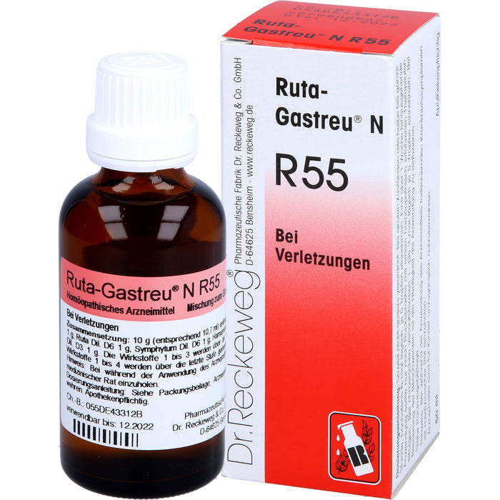 Ruta-Gastreu N R55 Tropfen bei Verletzungen, 50 ml Lösung