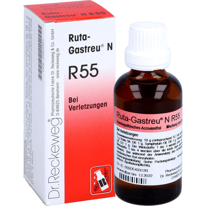 Ruta-Gastreu N R55 Tropfen bei Verletzungen, 50 ml Lösung