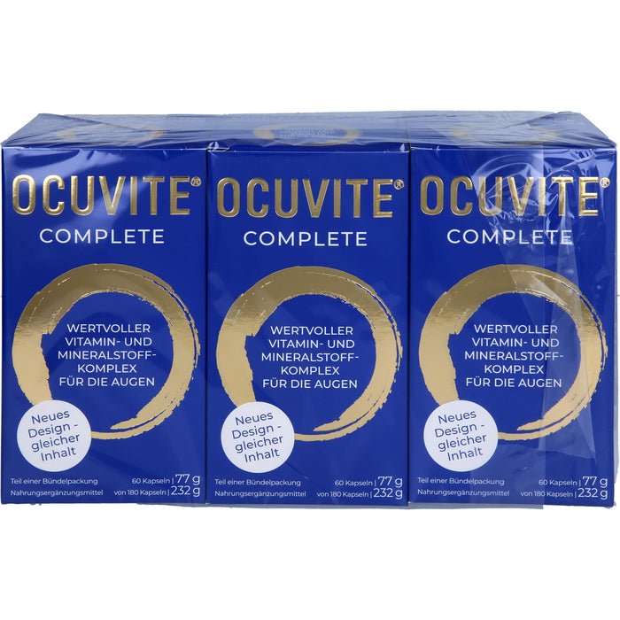 Ocuvite complete 12 mg Lutein wertvoller Vitamin- und Mineralstoffkomplex für die Augen, 180 St. Kapseln