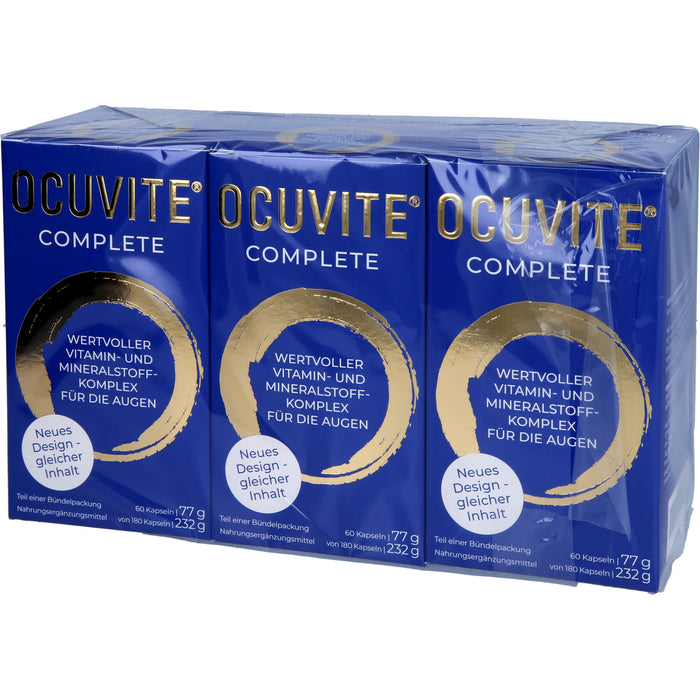 Ocuvite complete 12 mg Lutein wertvoller Vitamin- und Mineralstoffkomplex für die Augen, 180 St. Kapseln