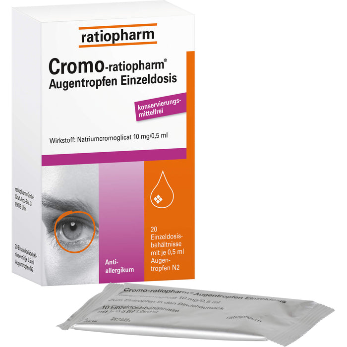 Cromo-ratiopharm  Augentropfen Einzeldosis, 20 St. Einzeldosisbehältnisse