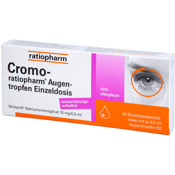 Cromo-ratiopharm  Augentropfen Einzeldosis, 20 pcs. Single dose containers