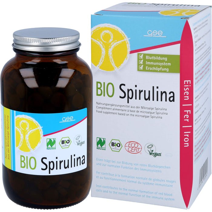 GSE Spirulina 500 mg Bio Naturland Tabletten, 550 pcs. Tablets