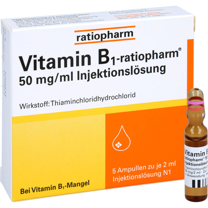 Vitamin B1-ratiopharm 50 mg/ml Injektionslösung, 5.0 St. Ampullen