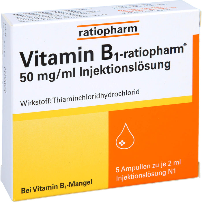 Vitamin B1-ratiopharm 50 mg/ml Injektionslösung, 5.0 St. Ampullen