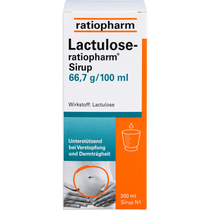 Lactulose-ratiopharm Sirup unterstützend bei Verstopfung und Darmträgheit, 200 ml Solution