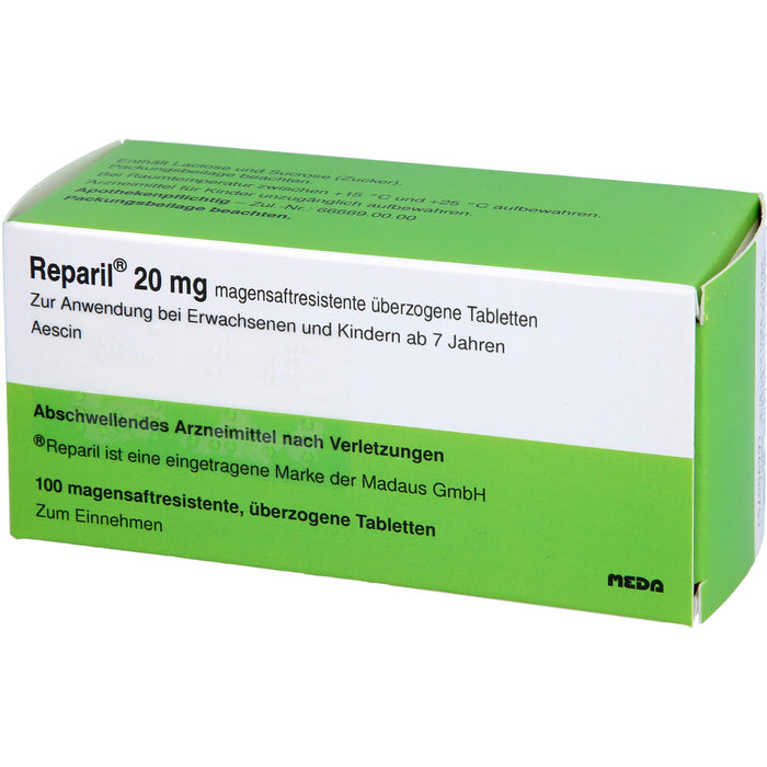 Reparil Dragees kohlpharma, 20 mg, magensaftresistente, überzogene Tablette, 100 pcs. Tablets