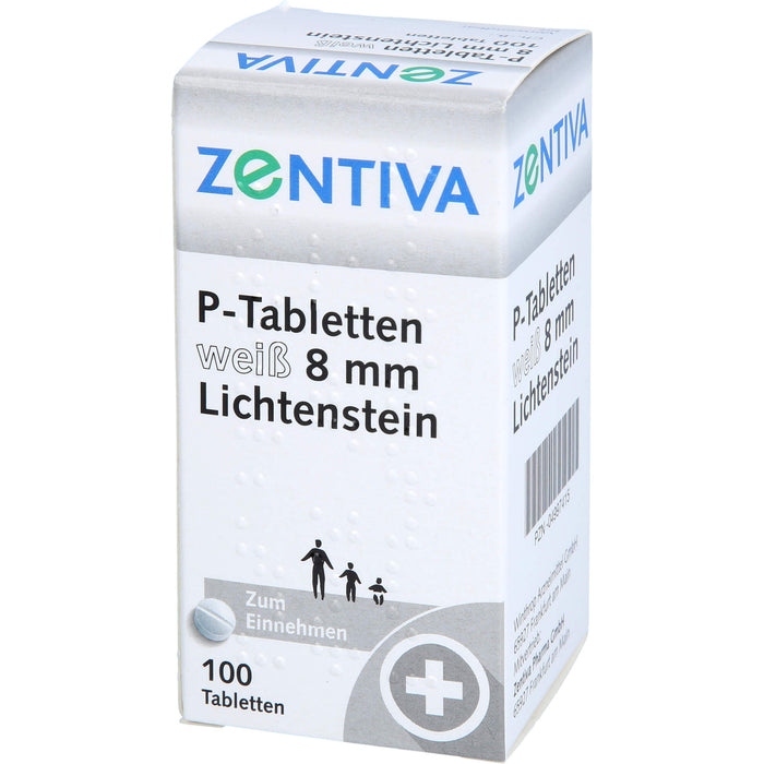 P-Tabletten weiß 8 mm Lichtenstein, 100 pcs. Tablets