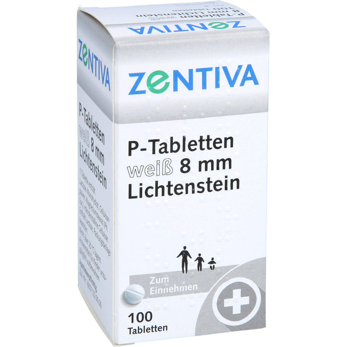 P-Tabletten weiß 8 mm Lichtenstein, 100 pcs. Tablets