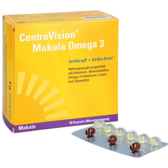 CentroVision Makula Omega 3 Kapseln für Sehkraft und Zellschutz, 90 pcs. Capsules