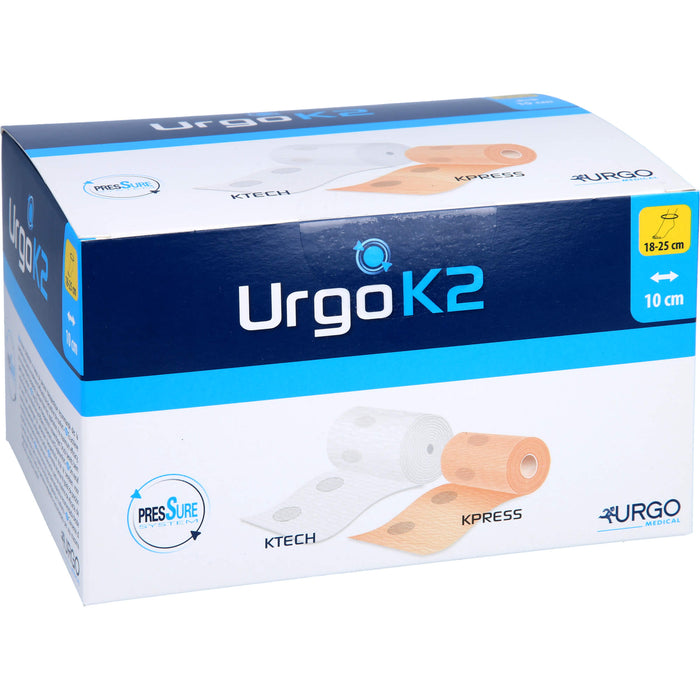 UrgoK2 zweilagiger Kompressionsverband mit Druckindikator Knöchelumfang 18 - 25 cm 10 cm breit, 1 pc Bandage