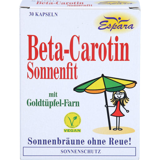 Espara Beta-Carotin Sonnenfit mit Goldtüpfel-Farn Kapseln für Sonnenbräune ohne Reue, 30 St. Kapseln