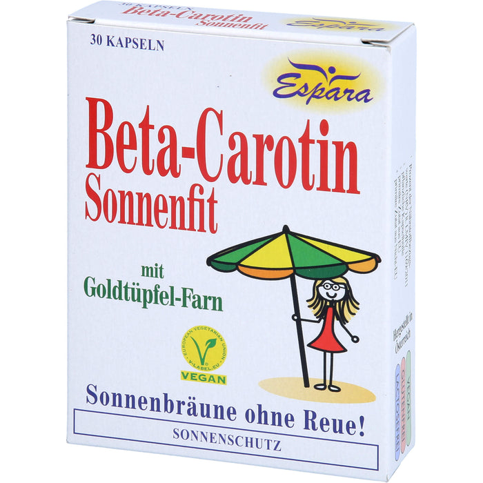 Espara Beta-Carotin Sonnenfit mit Goldtüpfel-Farn Kapseln für Sonnenbräune ohne Reue, 30 pc Capsules