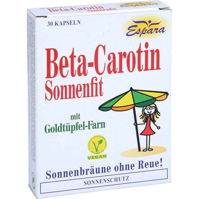 Espara Beta-Carotin Sonnenfit mit Goldtüpfel-Farn Kapseln für Sonnenbräune ohne Reue, 30 St. Kapseln