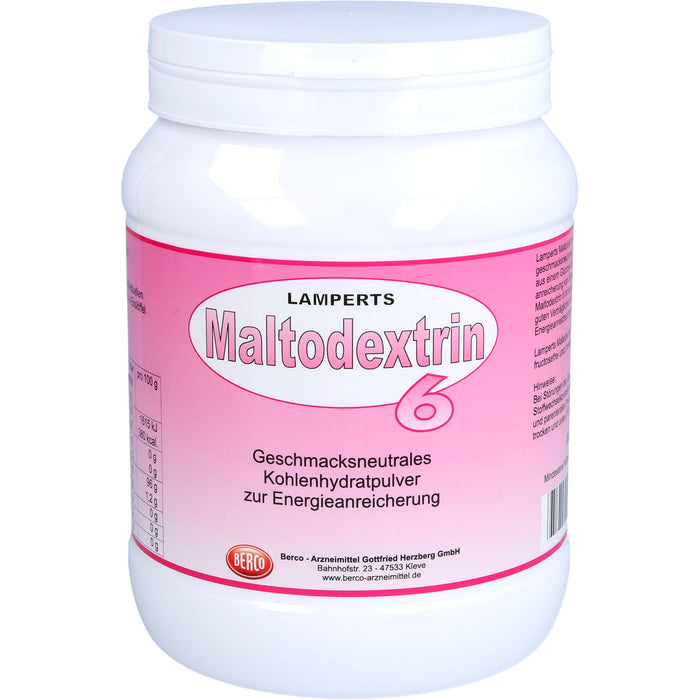 LAMPERTS Maltodextrin 6 Kohlenhydratpulver zur Energieanreicherung, 750 g Poudre