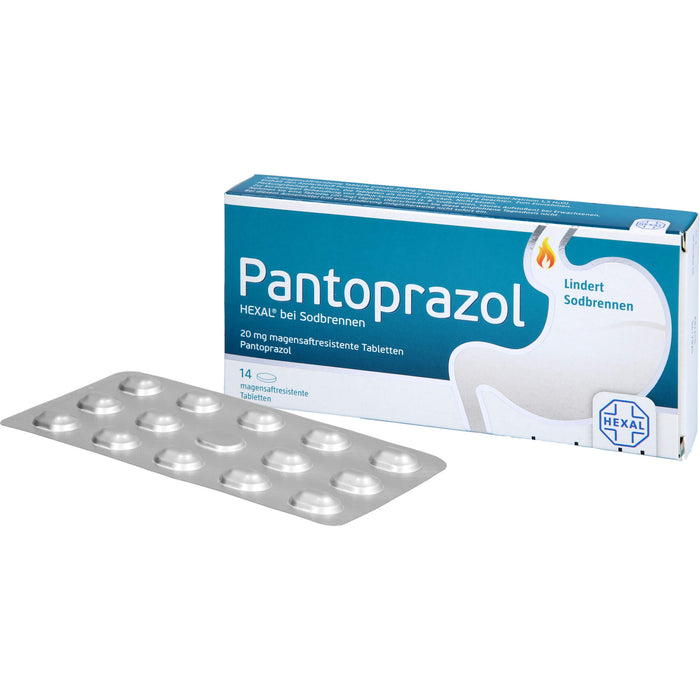 Pantoprazol HEXAL 20 mg Tabletten bei Sodbrennen, 14 pcs. Tablets