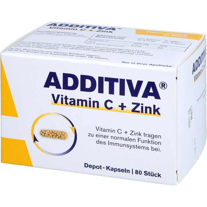 ADDITIVA Vitamin C + Zink Depotkaps.Aktionspackung, 80 St KAP