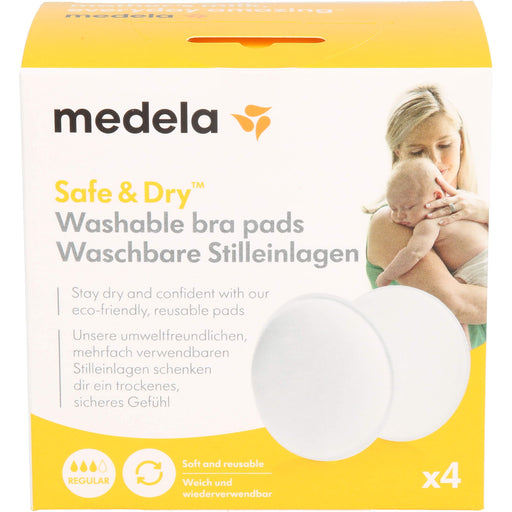 Medela Safe & Dry waschbare Stilleinlagen, 4 St. Einlagen