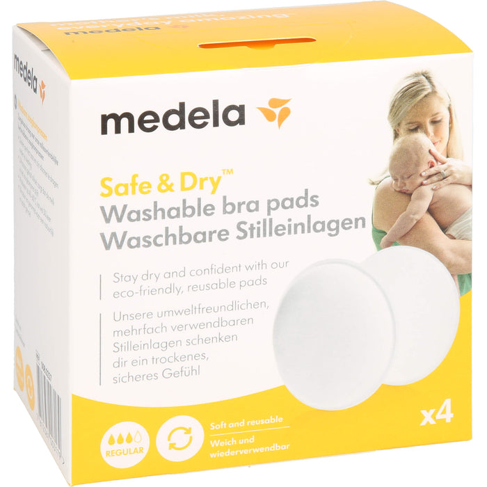 Medela Safe & Dry waschbare Stilleinlagen, 4 St. Einlagen