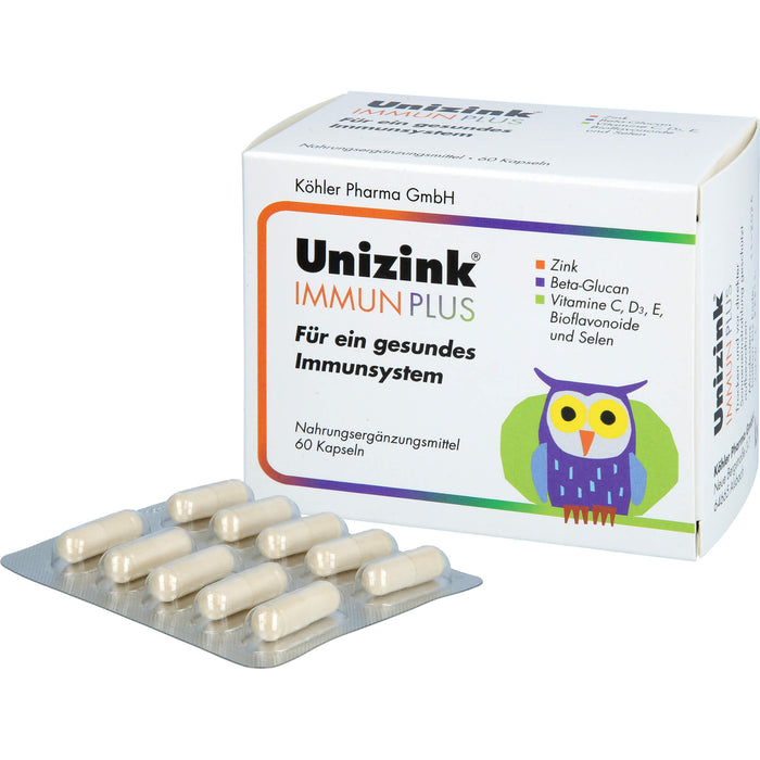 Unizink Immun Plus Kapseln für ein gesundes Immunsystem, 60 pcs. Capsules