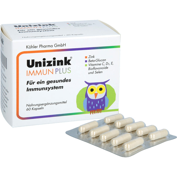 Unizink Immun Plus Kapseln für ein gesundes Immunsystem, 60 pcs. Capsules