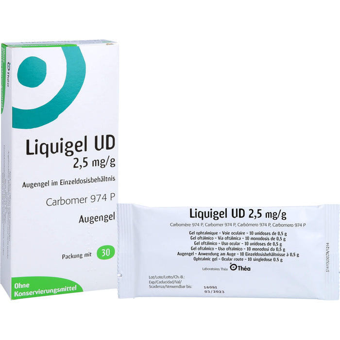 Liquigel UD 2,5 mg/g Augengel, 30 pc Pipettes à dose unique