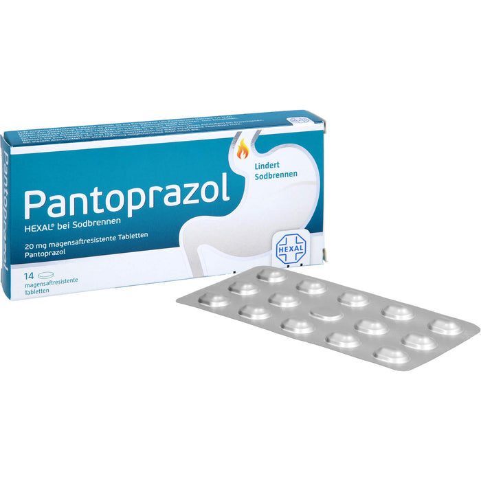 Pantoprazol HEXAL 20 mg Tabletten bei Sodbrennen, 14 pc Tablettes