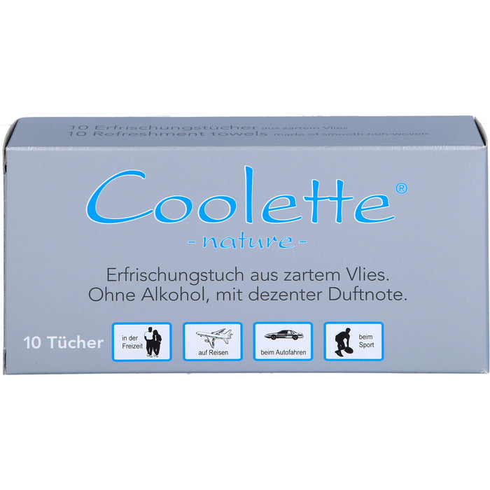 Coolette Nature Erfrischungstuch Vlies, 10 St. Tücher