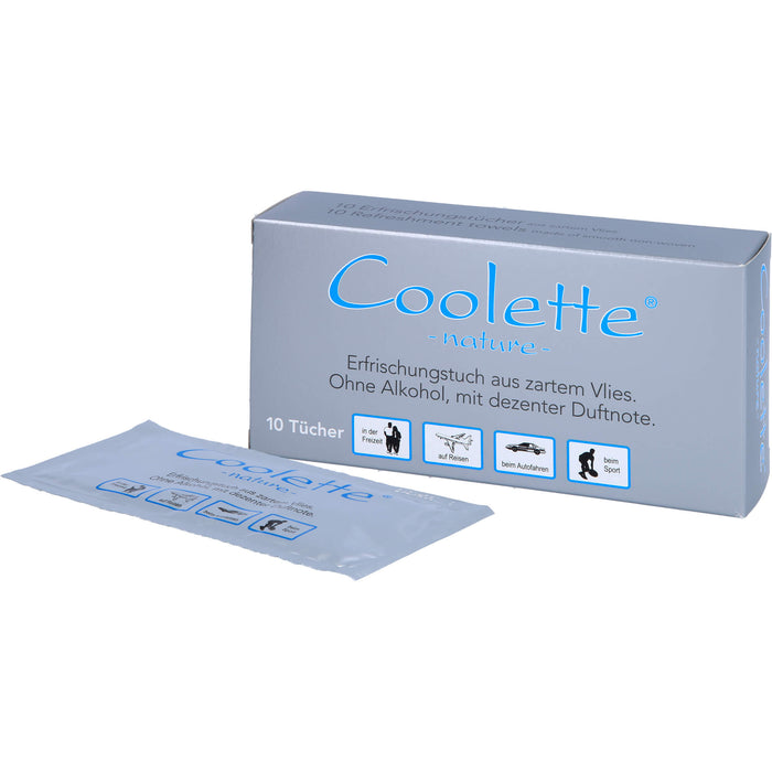 Coolette Nature Erfrischungstuch Vlies, 10 pcs. Cloths