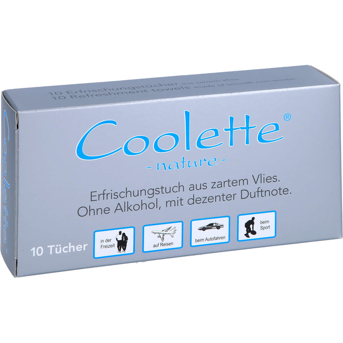 Coolette Nature Erfrischungstuch Vlies, 10 pc Tissus