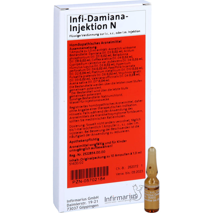 Infi-Damiana-Injektion N Ampullen, 10 pc Ampoules