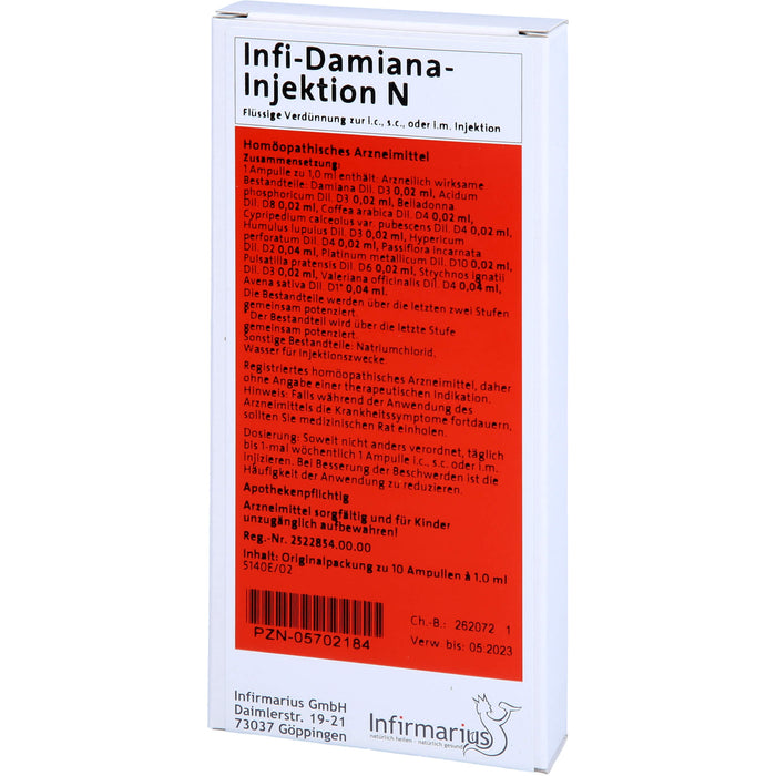 Infi-Damiana-Injektion N Ampullen, 10 pc Ampoules