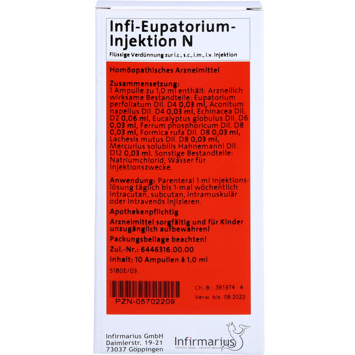 Infi Eupatorium Injektion N, 10X1 ml AMP