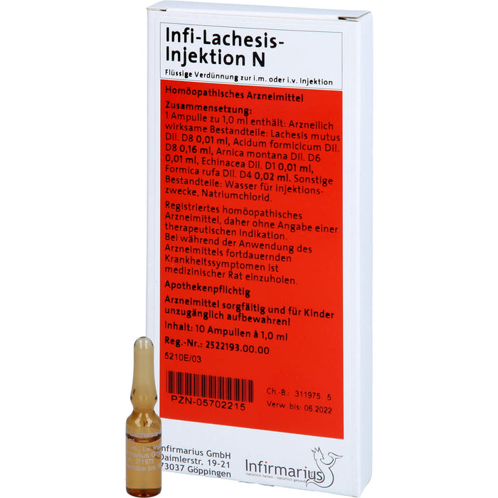 Infi Lachesis Injektion N flüssige Verdünnung, 10 pcs. Ampoules