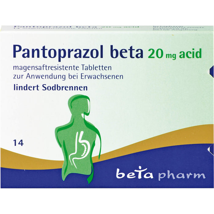 Pantoprazol beta 20 mg acid Tabletten bei Sodbrennen, 14 pc Tablettes